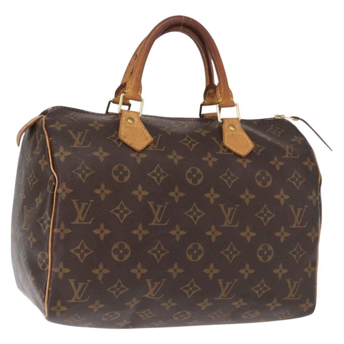 Louis Vuitton Speedy Handbag Monogram Canvas, BROWN, CANVAS, Travel bag