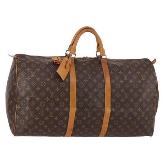 Louis Vuitton Keepall Bag Monogram Canvas, BROWN, CANVAS, Travel bag