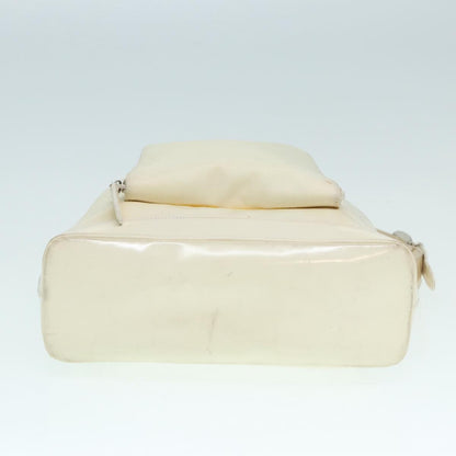 Gucci Vintage Bamboo Backpack Nylon and Patent Leather, WHITE, NYLON, Backpack