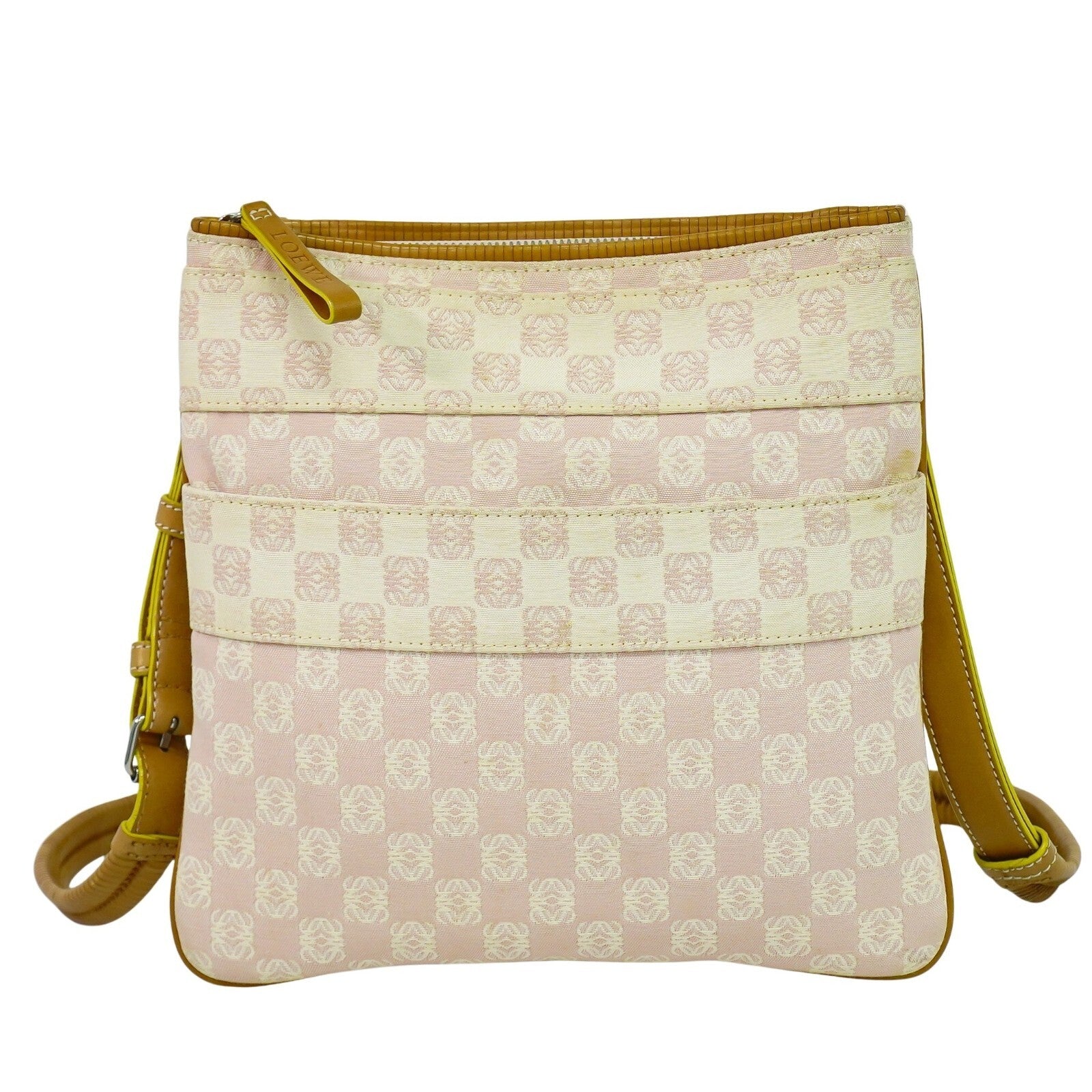 Loewe Anagram Shoulder Bag Canvas, PINK, CANVAS, Crossbody bag