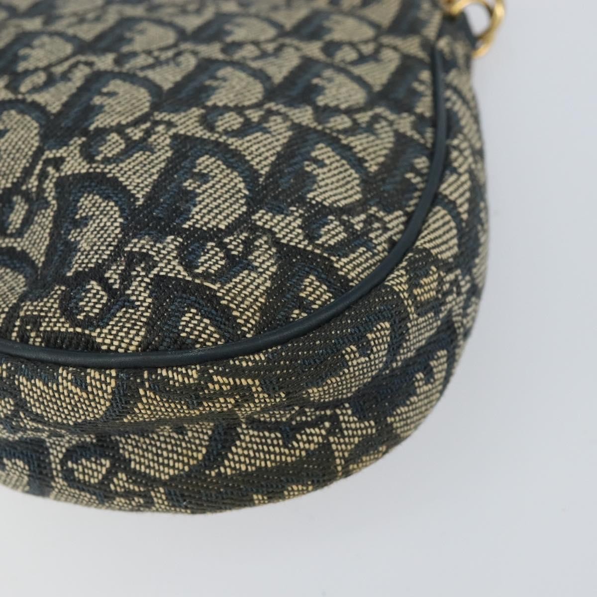 Christian Dior Vintage Saddle Bag Diorissimo Canvas, NAVY, CANVAS, Clutche & pouche
