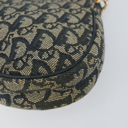 Christian Dior Vintage Saddle Bag Diorissimo Canvas, NAVY, CANVAS, Clutche & pouche