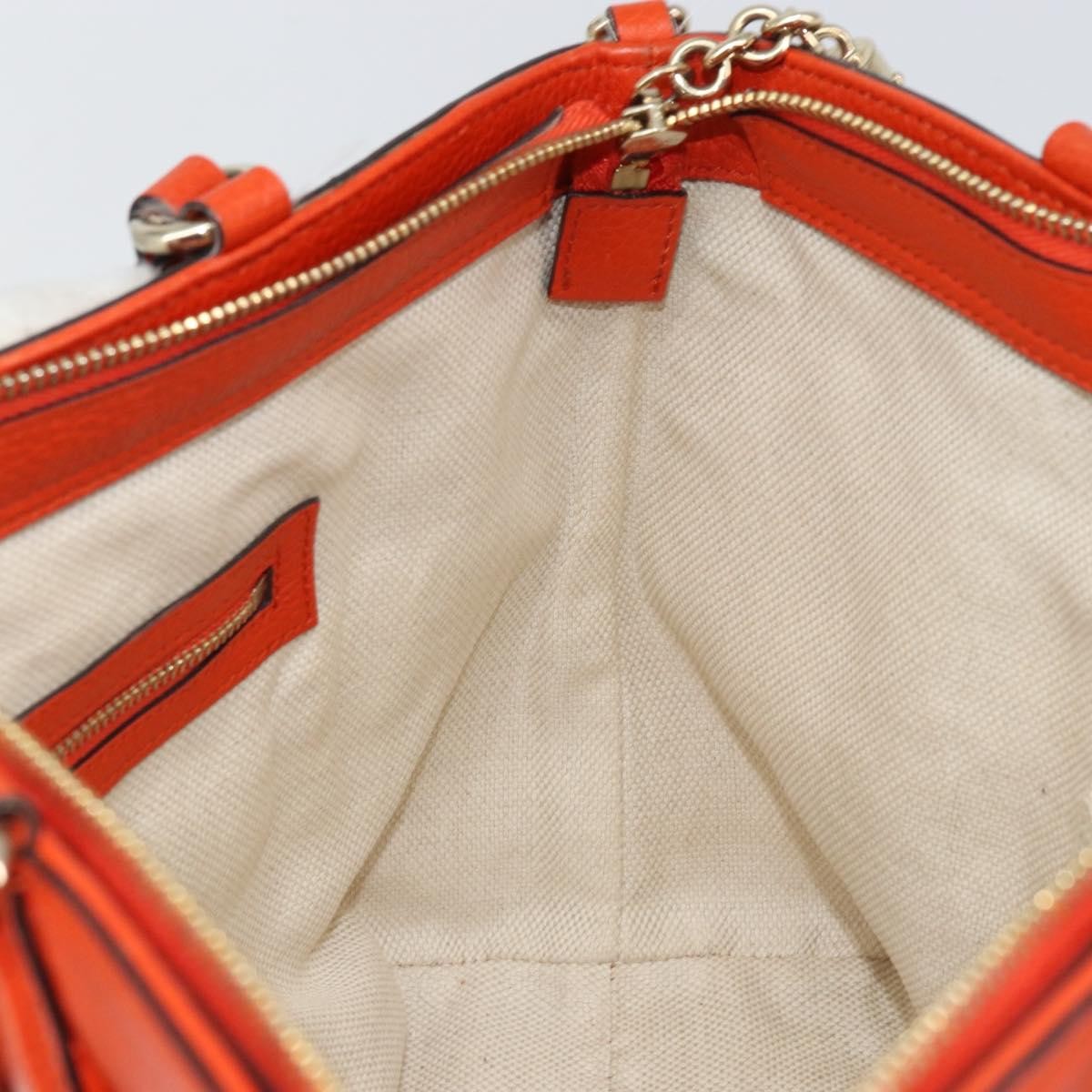 Gucci Soho Convertible Top Handle Bag Leather, ORANGE, LEATHER, Handbag
