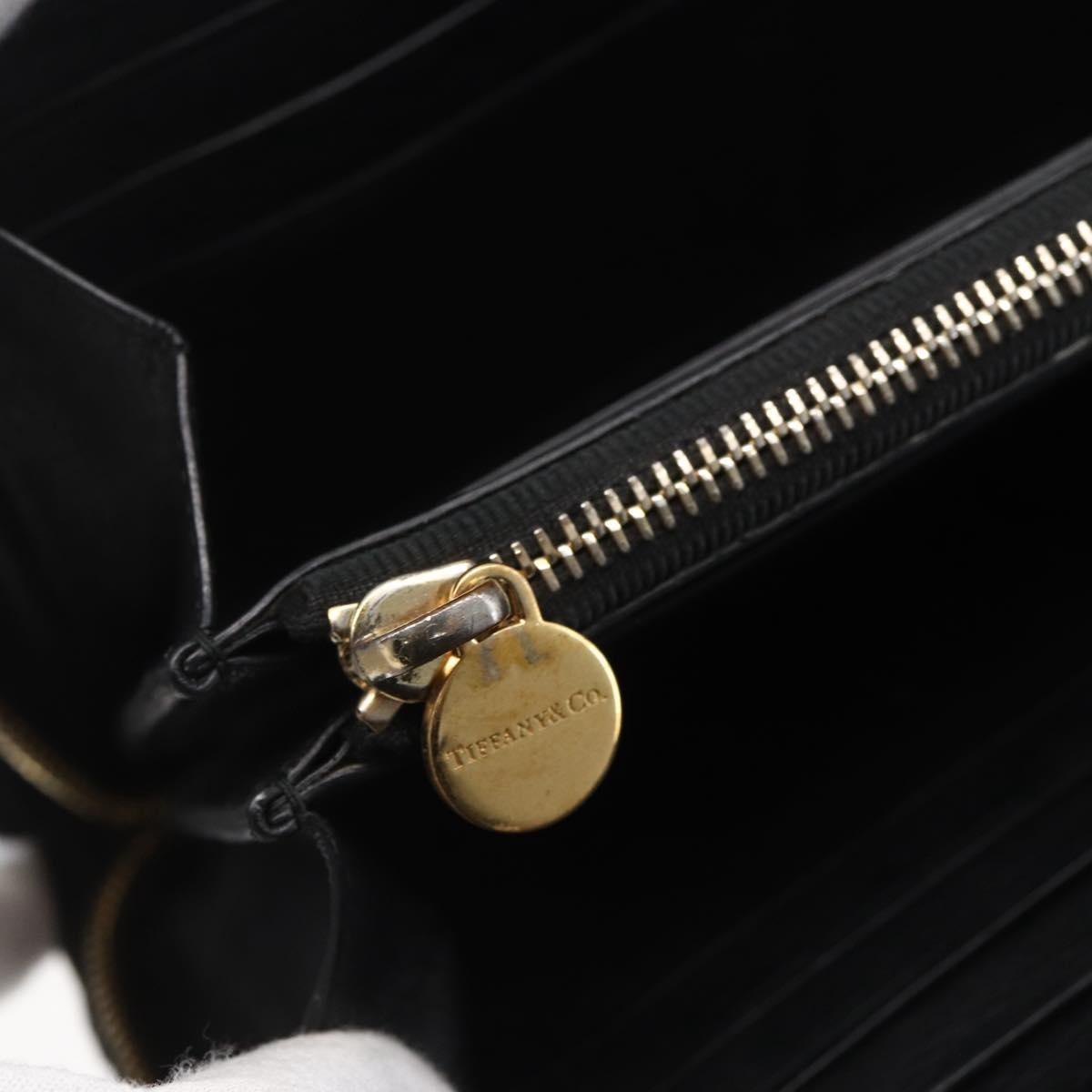 Tiffany & Co. Zip Around Wallet Leather, BLACK, LEATHER, Wallets