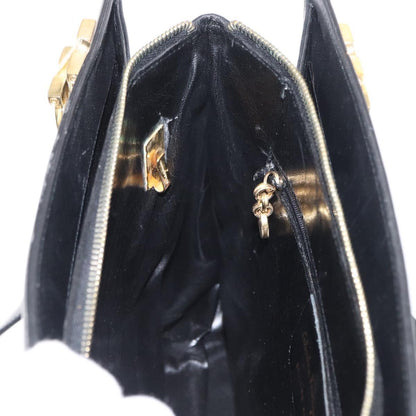 Salvatore Ferragamo Gancini Shoulder Bag Leather, BLACK, LEATHER, Shoulder bag