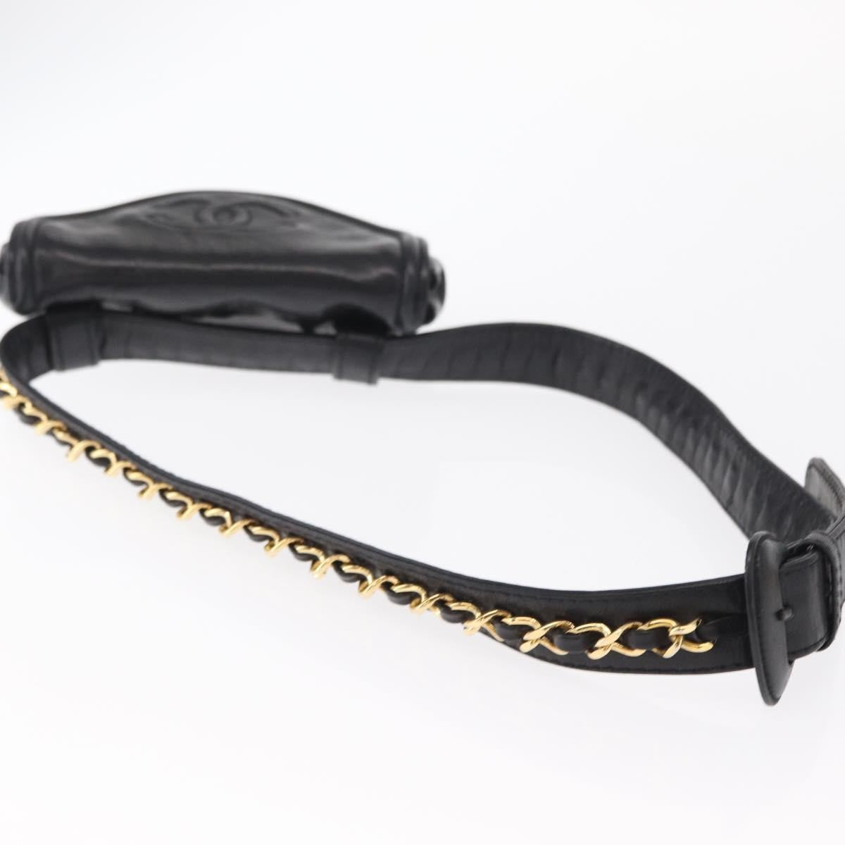 Chanel Chain Envelope Belt Bag Quilted Calfskin, BLACK, LEATHER, Clutche & pouche