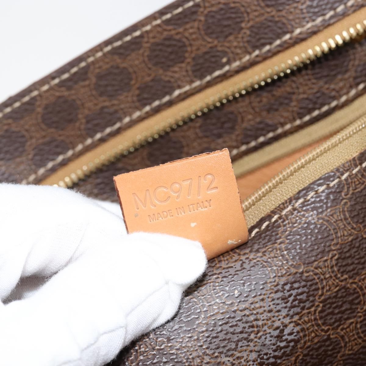 Celine Vintage Macadam Tote bag Canvas, BROWN, CANVAS, Tote bag