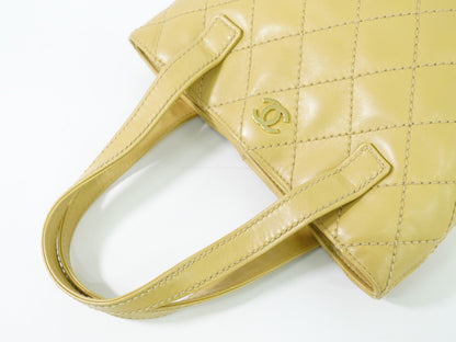 Chanel Surpique Tote Quilted Leather, BEIGE, LEATHER, Tote bag