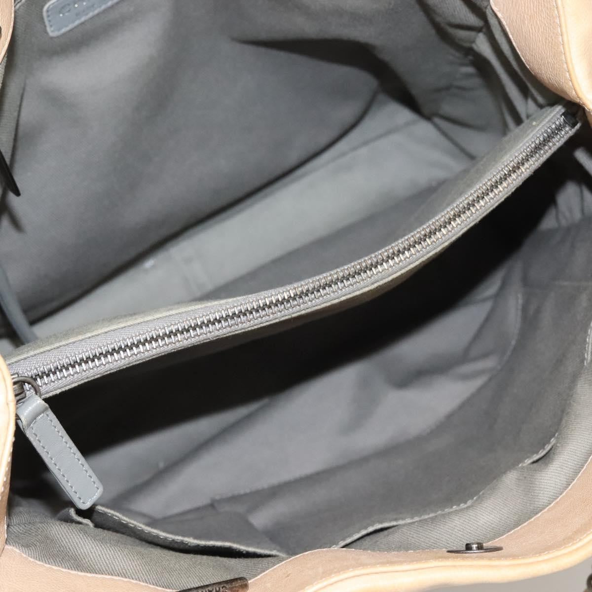 Chanel Petite Shopping Tote Quilted Calfskin, BEIGE, LEATHER, Tote bag