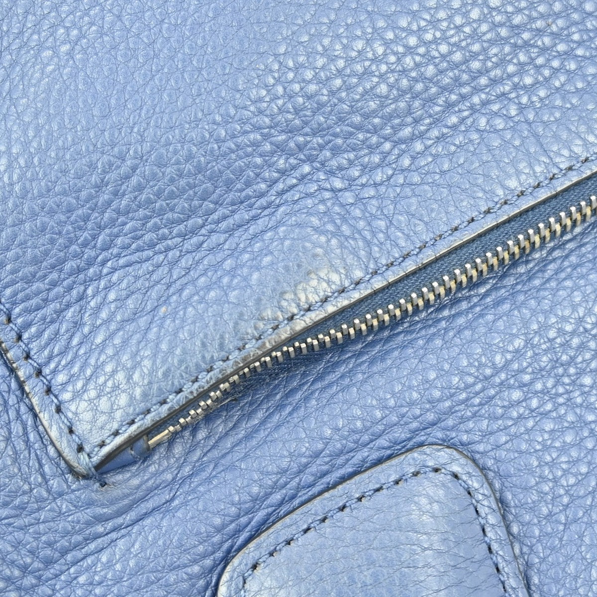 Prada Front Pocket Wing Convertible Tote Vitello Daino, BLUE, LEATHER, Tote bag