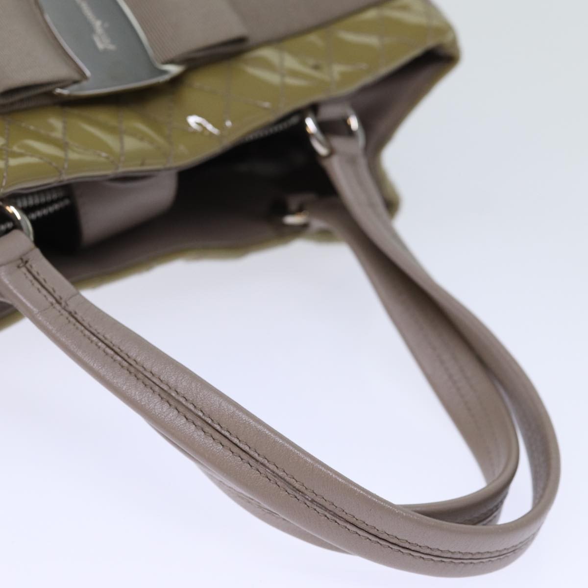 Salvatore Ferragamo Vala Handbag Patent leather, BEIGE, PATENT_LEATHER, Handbag