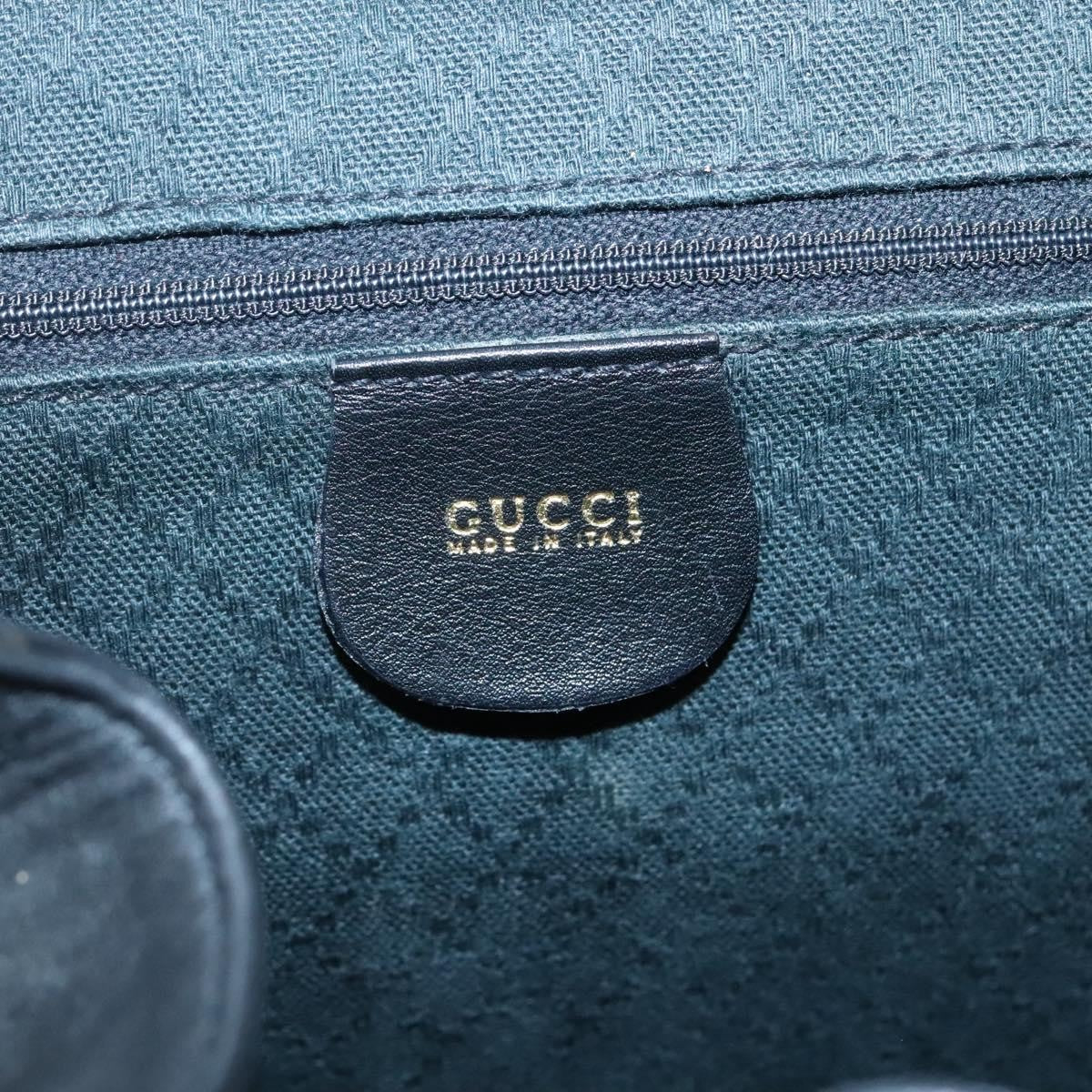 Gucci Vintage Bamboo Backpack Leather, BLACK, LEATHER, Backpack