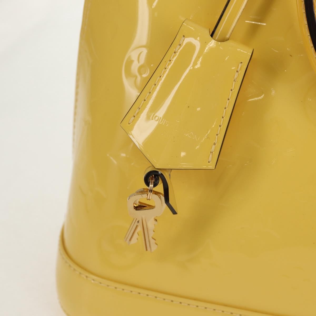 Louis Vuitton Alma Handbag Monogram Vernis, YELLOW, PATENT_LEATHER, Handbag