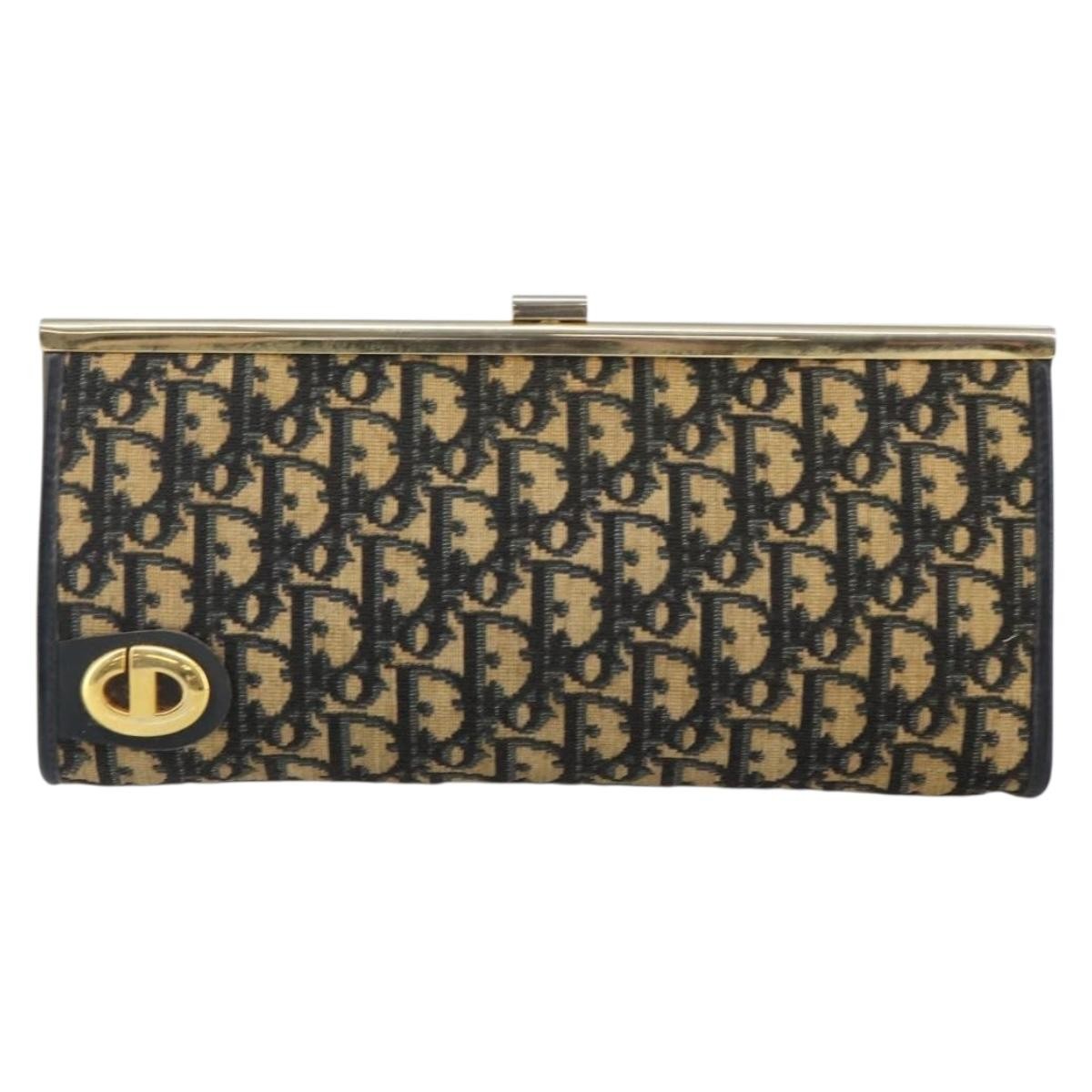 Christian Dior Vintage Trotter Pouch Diorissimo Canvas, NAVY, CANVAS, Clutche & pouche