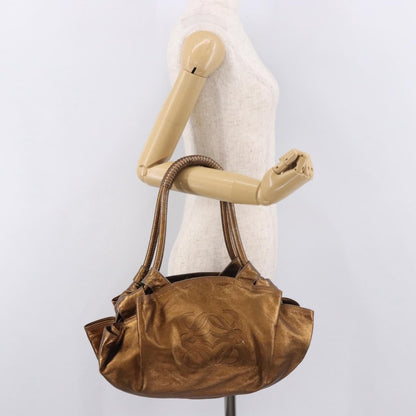 Loewe Anagram Logo Nappa Aire Hand Bag Leather, Gold, Leather, Handbag