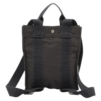 Hermes Herline Backpack Canvas, GRAY, CANVAS, Backpack