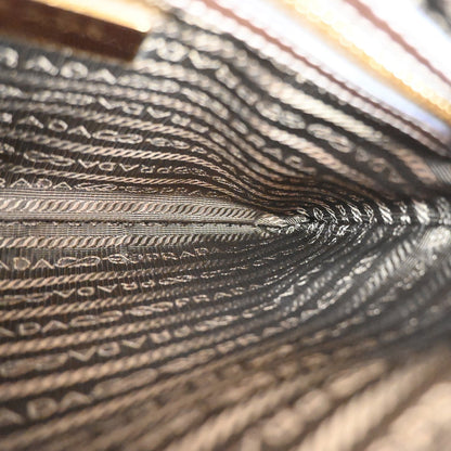 Prada Logo Double Zip Crossbody Bag Canvas, BROWN, CANVAS, Shoulder bag