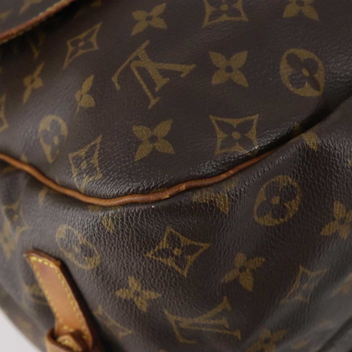 Louis Vuitton Saumur Handbag Monogram Canvas, BROWN, CANVAS, Shoulder bag