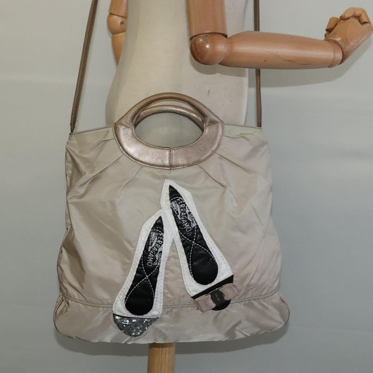 Salvatore Ferragamo Vala tote Nylon, BEIGE, NYLON, Tote bag