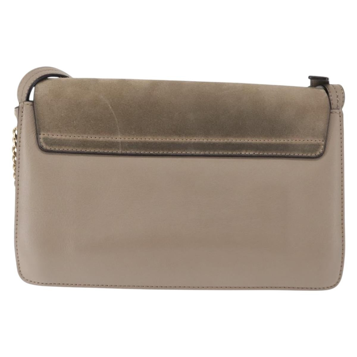 Chloe Faye Shoulder Bag Leather and Suede, BEIGE, SUEDE, Shoulder bag