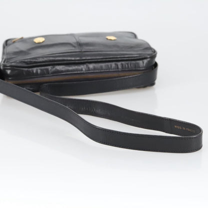 Celine Shoulder Bag Leather, BLACK, LEATHER, Shoulder bag