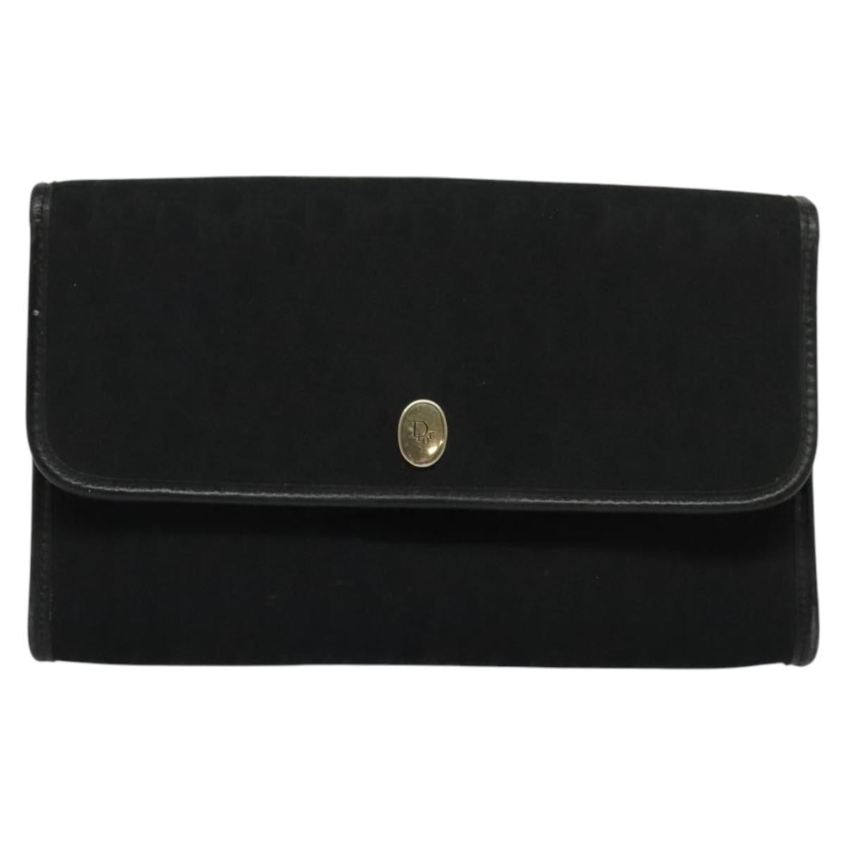 Christian Dior Vintage Trotter Flap Crossbody Bag Canvas, BLACK, CANVAS, Shoulder bag