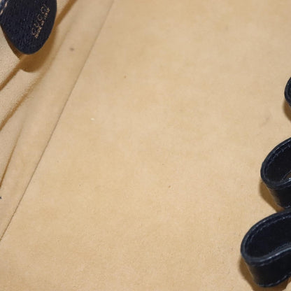 Gucci Vintage Bamboo Vanity Case Leather, NAVY, LEATHER, Handbag