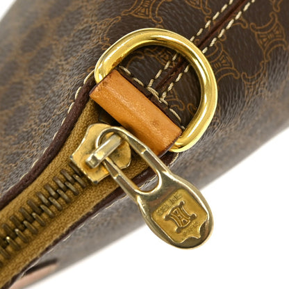 Celine Vintage Macadam Handbag Canvas, BROWN, CANVAS, Handbag