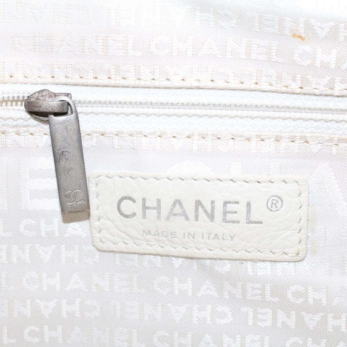 Chanel Vintage Shoulder Bag Canvas, WHITE, CANVAS, Shoulder bag