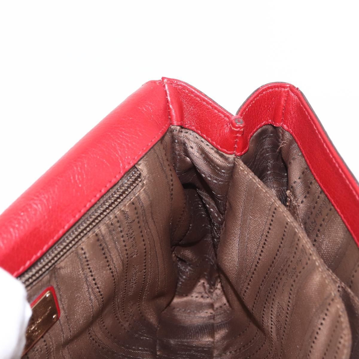 Salvatore Ferragamo Gancini Shoulder Bag Leather, RED, LEATHER, Shoulder bag