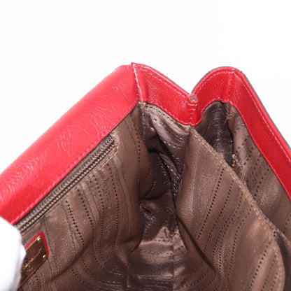 Salvatore Ferragamo Gancini Shoulder Bag Leather, RED, LEATHER, Shoulder bag