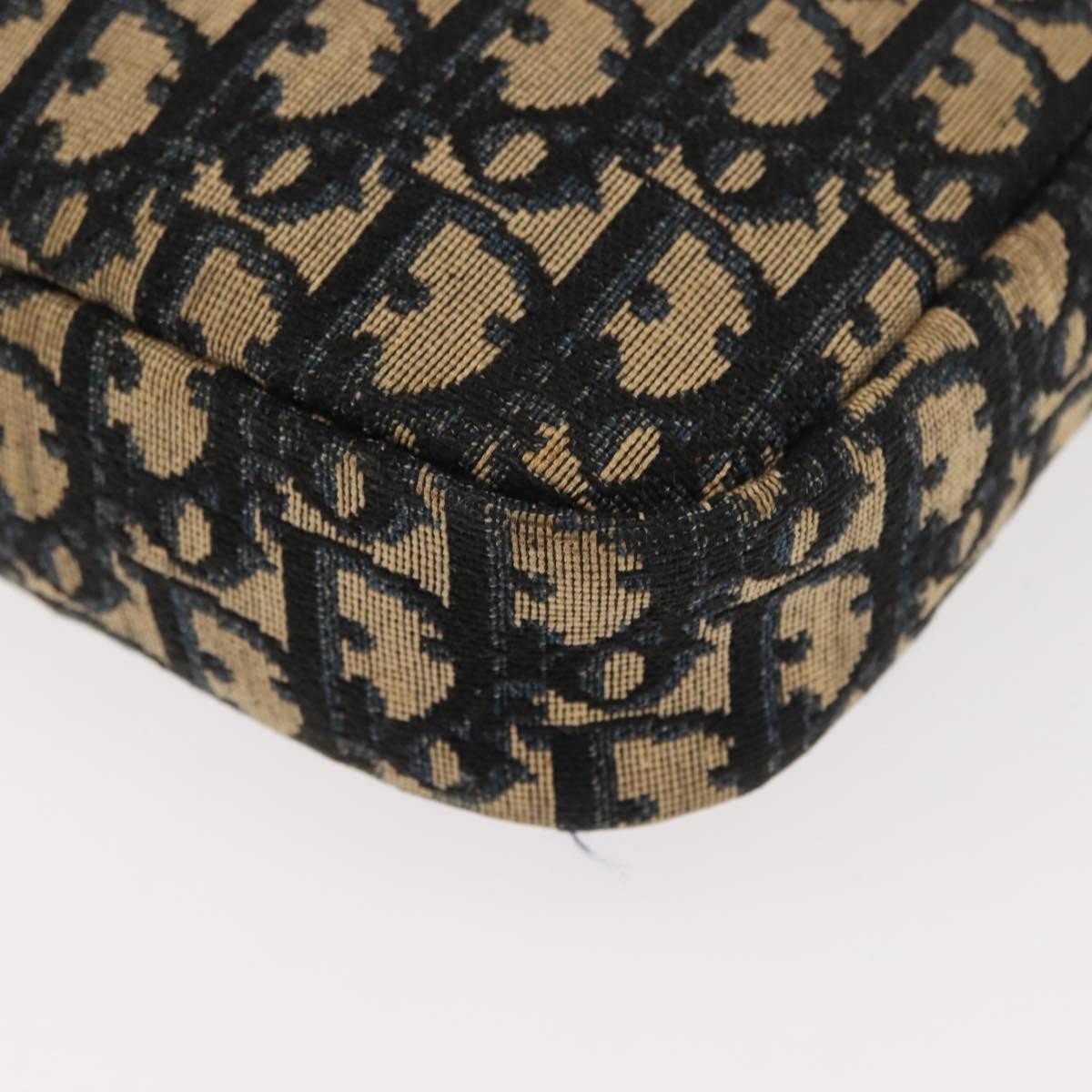 Christian Dior Vintage Trotter Crossbody Bag Diorissimo Coated Canvas, NAVY, CANVAS, Shoulder bag