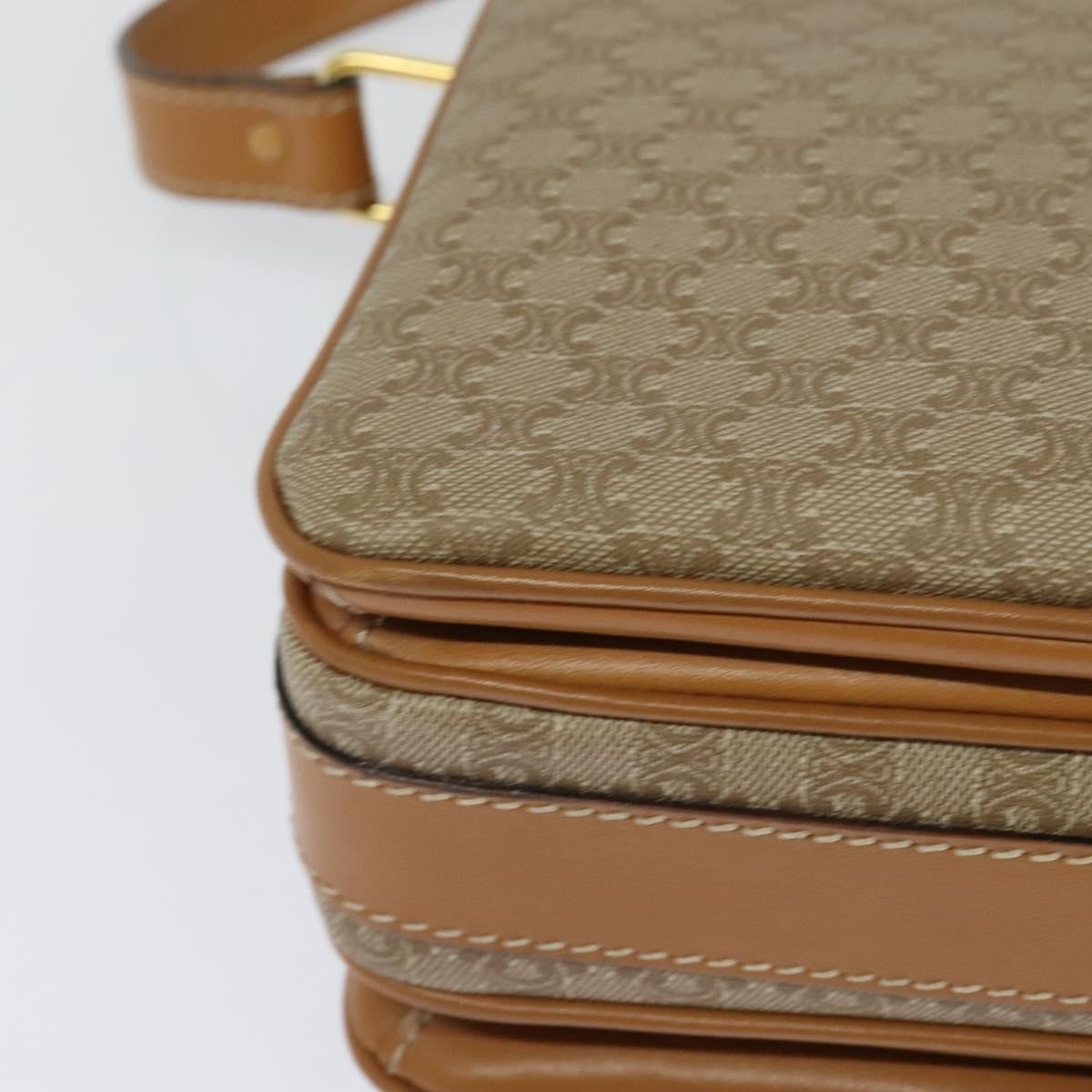 Celine Macadam Shoulder Bag Canvas, BEIGE, CANVAS, Shoulder bag