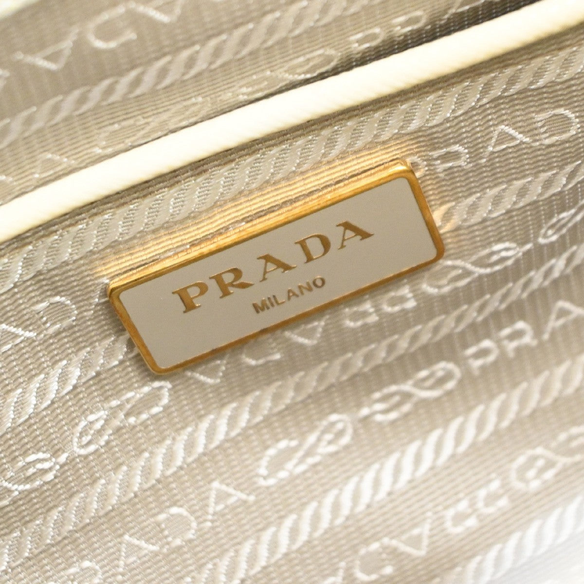 Prada Open Promenade Bag Saffiano Leather, Yellow, Leather, Handbag