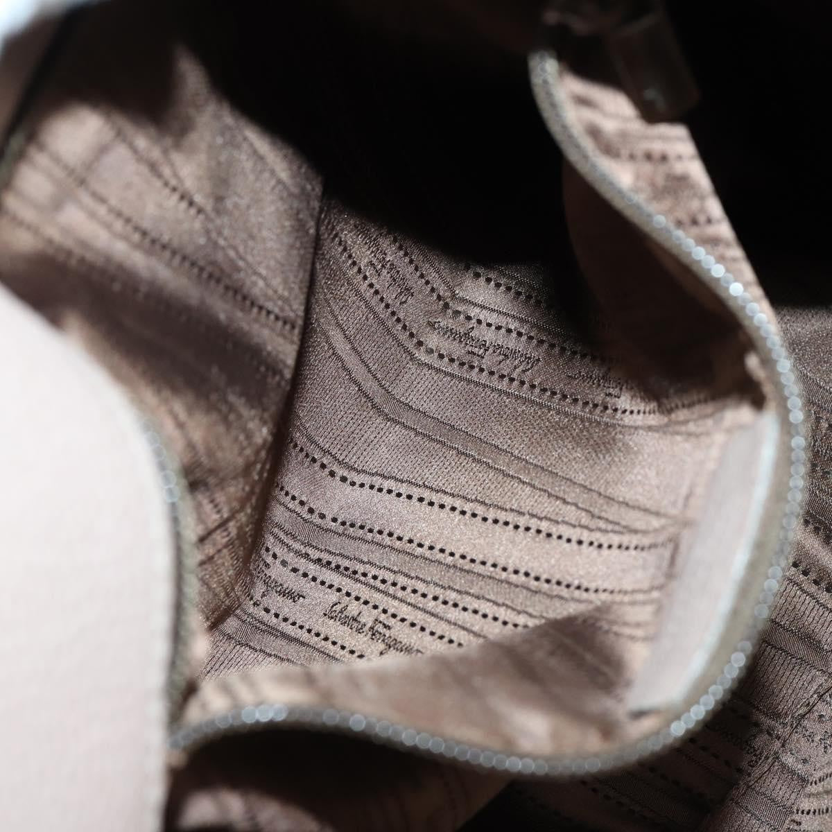 Salvatore Ferragamo Gancini Shoulder Bag Leather, BEIGE, LEATHER, Shoulder bag