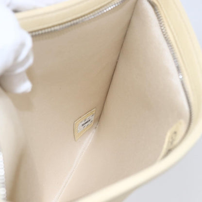 Chanel CC Pochette Quilted Caviar, BEIGE, LEATHER, Clutche & pouche