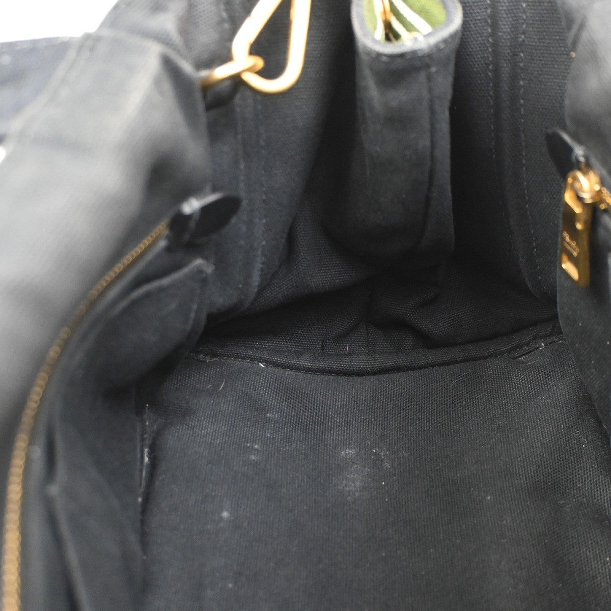 Prada Canapa Open Tote Canvas, GREEN, CANVAS, Handbag