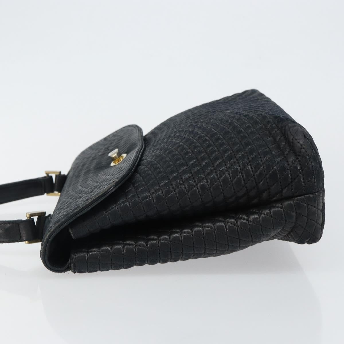 Bally Vintage Handbag Quilted Leather, BLACK, LEATHER, Handbag