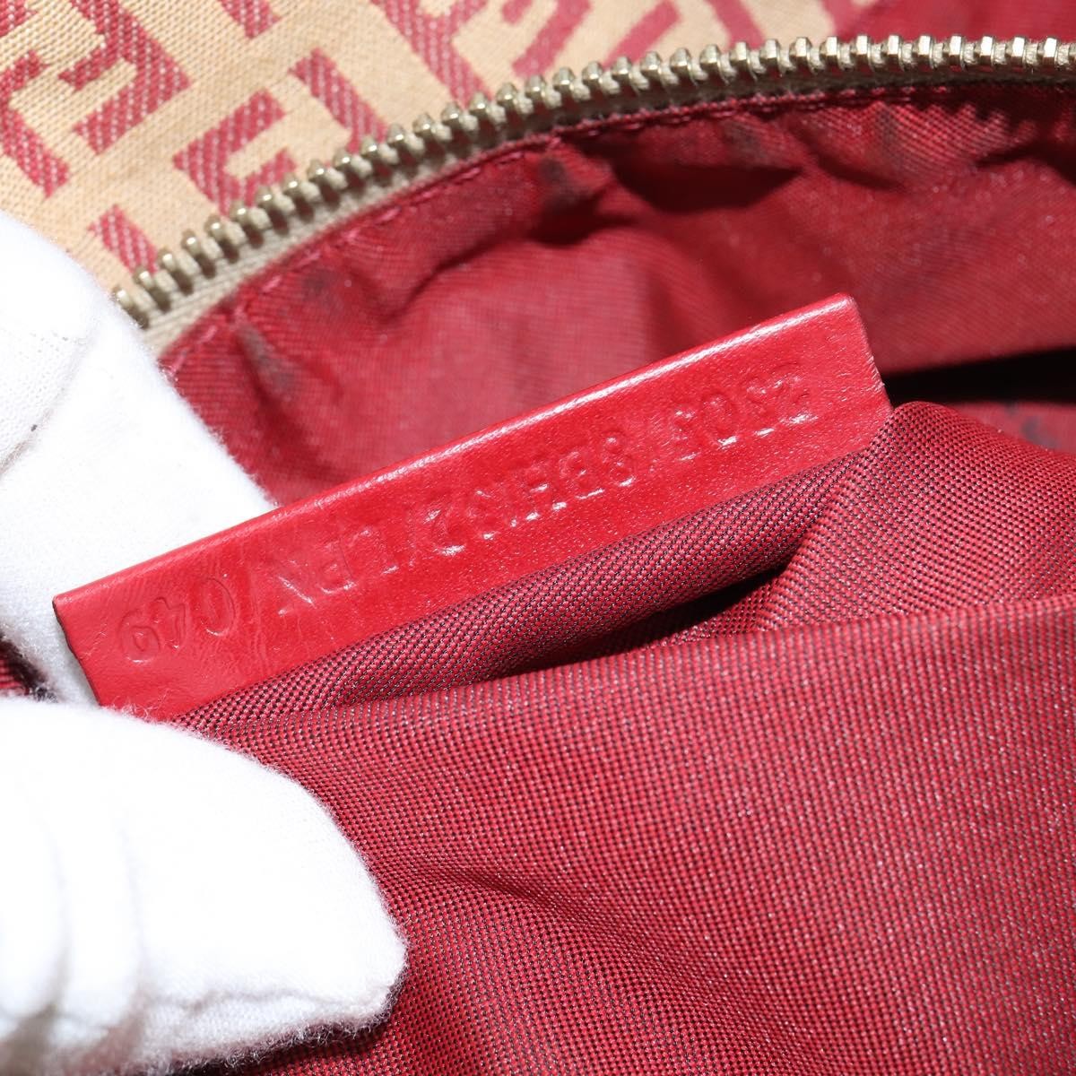 Fendi Vintage Shopping Tote Zucchino Canvas, RED, CANVAS, Handbag