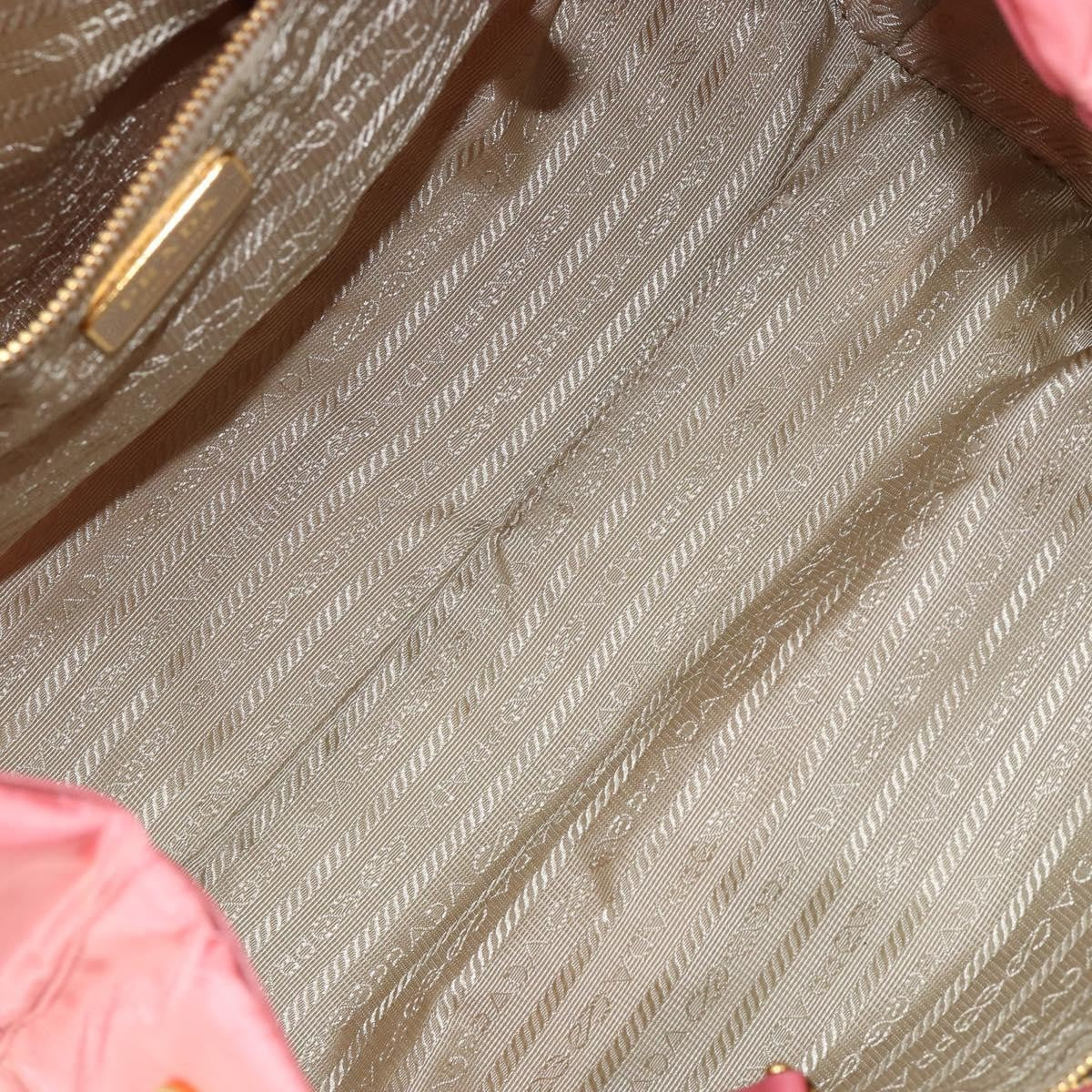 Prada Logo Bow Tote Tessuto with Leather, PINK, NYLON, Tote bag