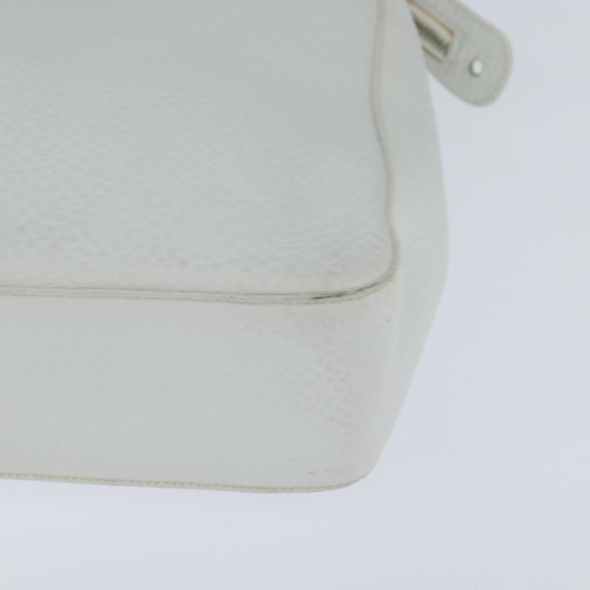Salvatore Ferragamo Gancini handbag Leather, WHITE, LEATHER, Handbag