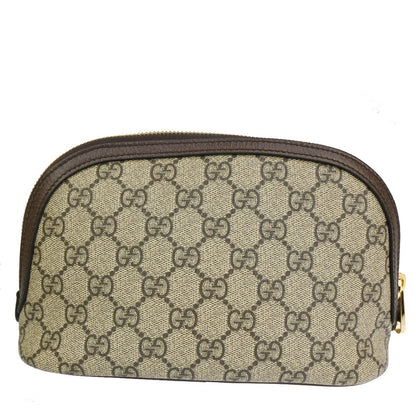 Gucci Ophidia Cosmetic Pouch GG Coated Canvas, BROWN, CANVAS, Toiletry Case