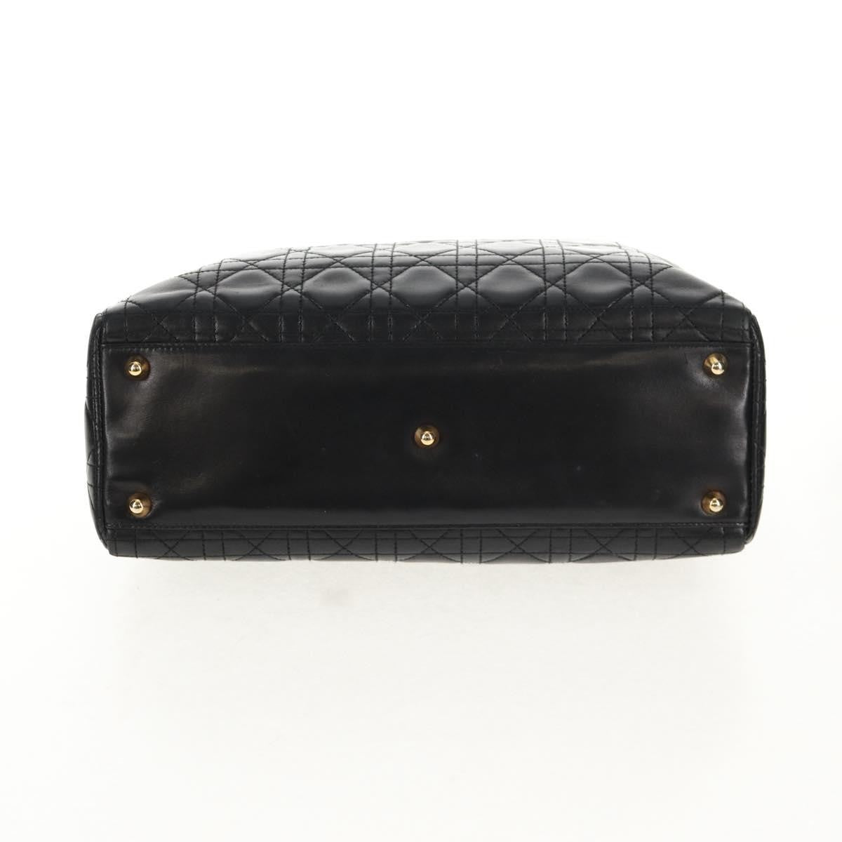 Christian Dior Vintage Lady Dior Bag Cannage Quilt Lambskin, BLACK, LEATHER, Handbag