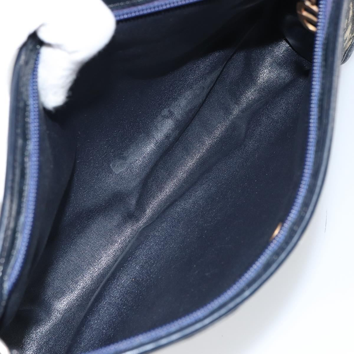 Christian Dior Vintage Trotter Shoulder Bag Canvas, NAVY, CANVAS, Shoulder bag