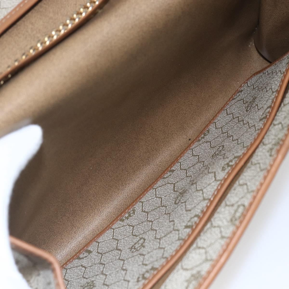 Christian Dior Vintage Honeycomb chain Canvas, BEIGE, CANVAS, Shoulder bag