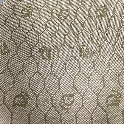 Christian Dior Vintage Honeycomb Flap Crossbody Bag Coated Canvas, BROWN, CANVAS, Crossbody bag