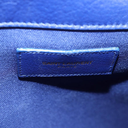 Saint Laurent Muse Two Bag Leather, BLUE, LEATHER, Tote bag