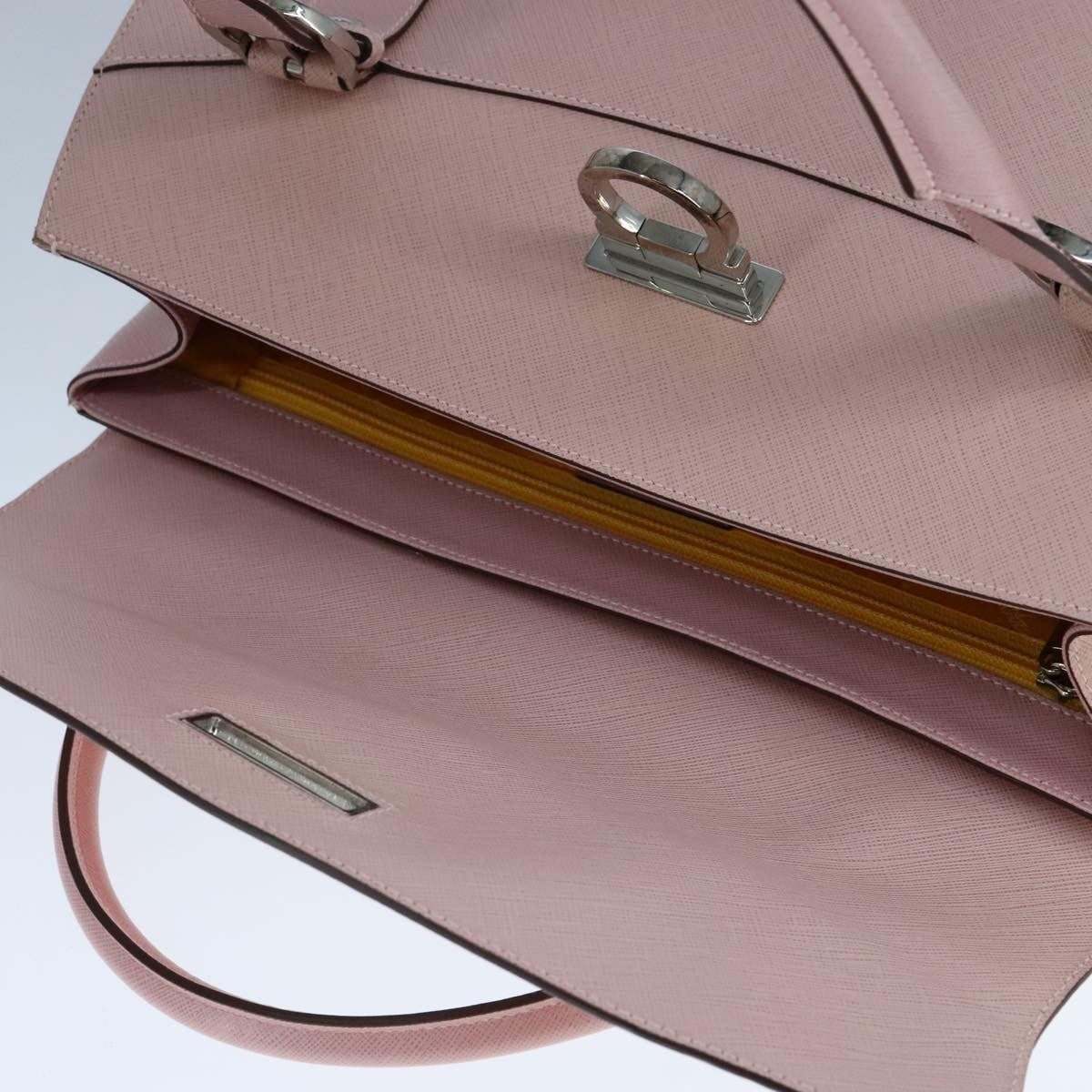 Salvatore Ferragamo Gancini handbag Leather, PINK, LEATHER, Handbag