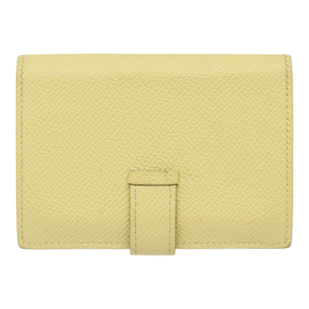 Hermes Bearn Card Case Epsom, YELLOW, LEATHER, Card Holders