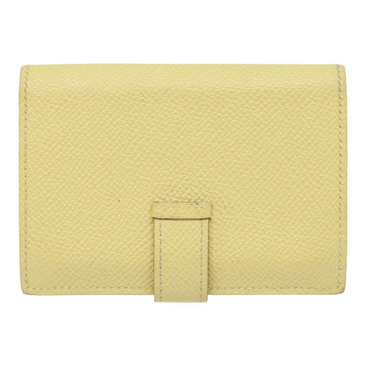 Hermes Bearn Card Case Epsom, YELLOW, LEATHER, Card Holders